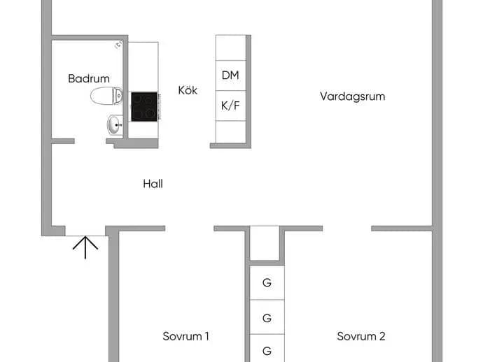 Floor plan for Östergatan 54
