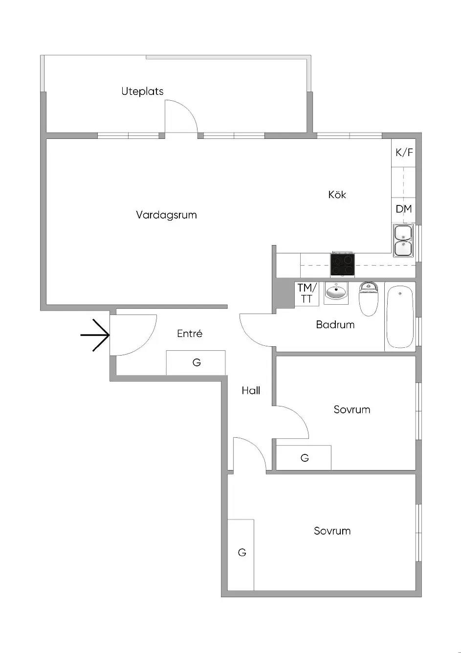 Floor plan for Rosenhöjdsvägen 17