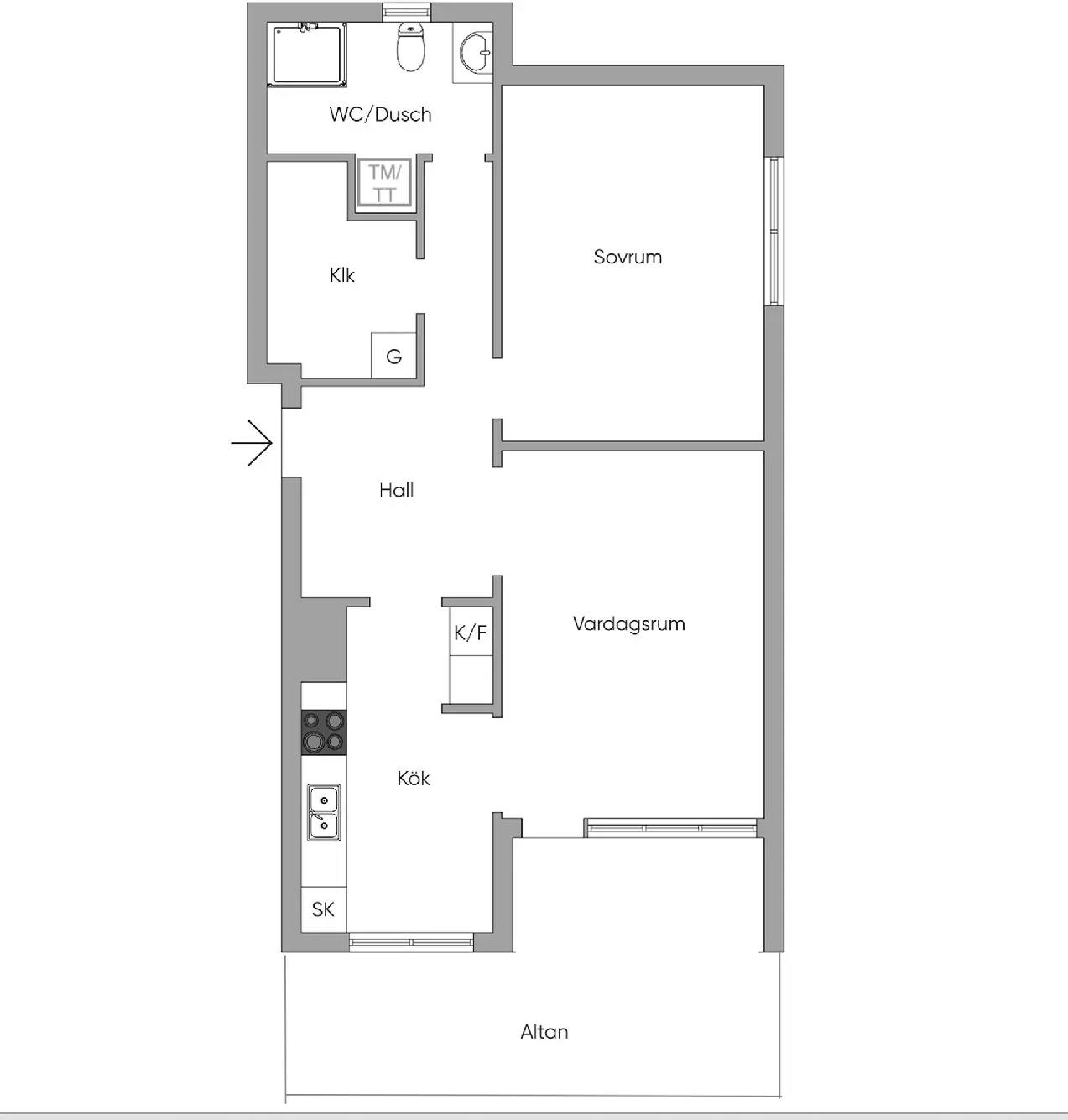Floor plan for Vallavägen 135