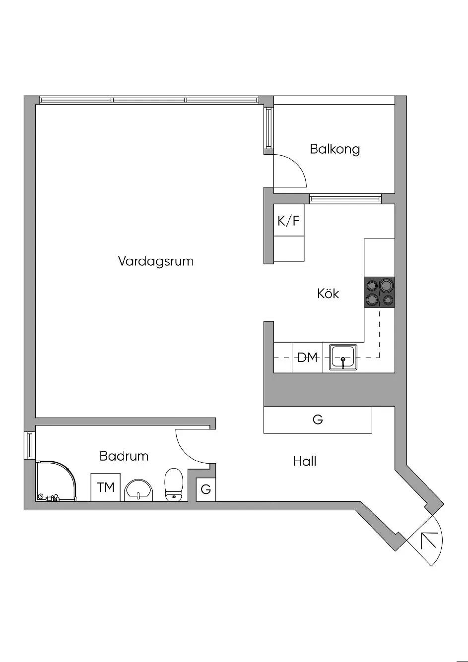 Floor plan for Distansgatan 55
