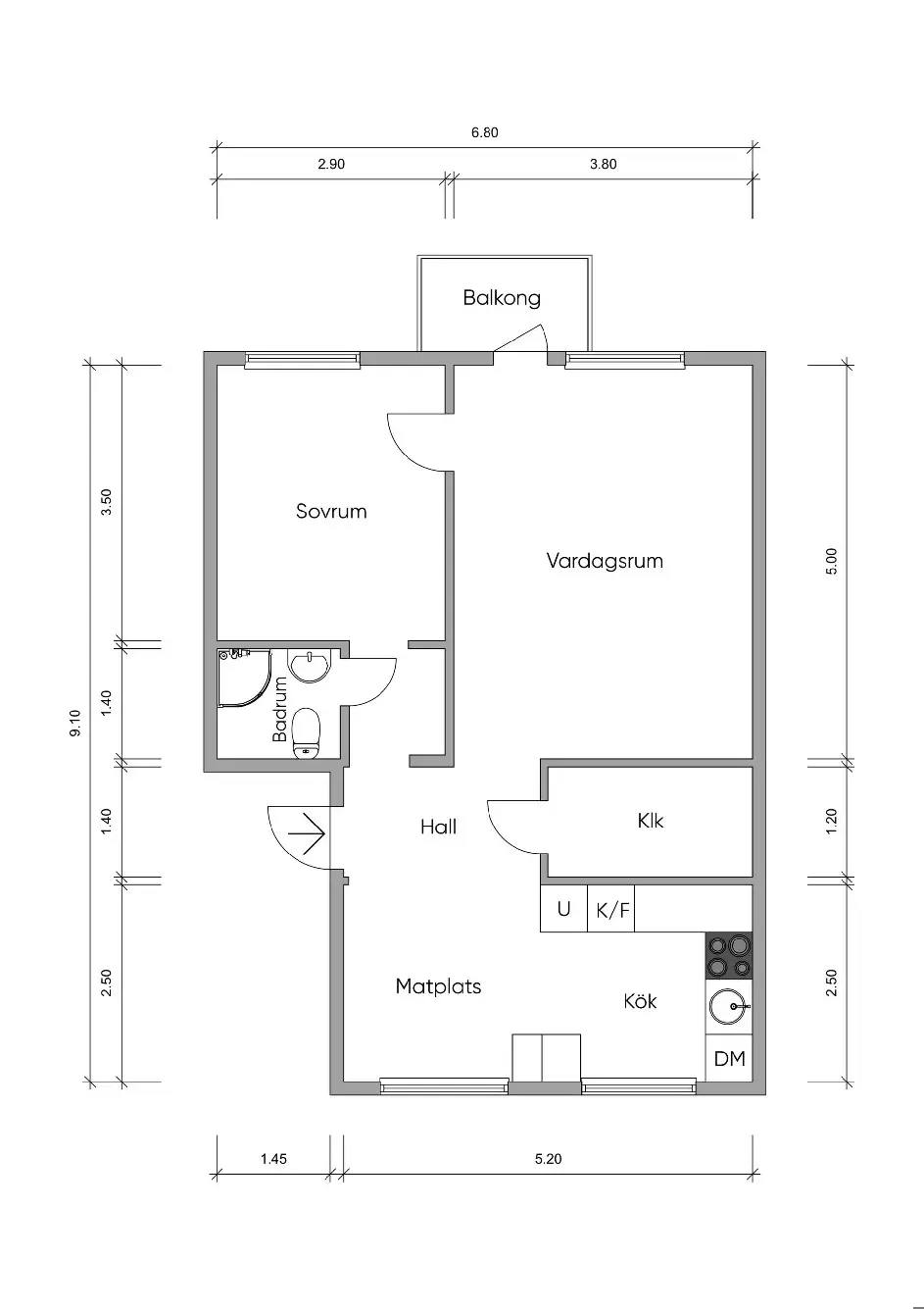 Floor plan for Repslagaregatan 4c