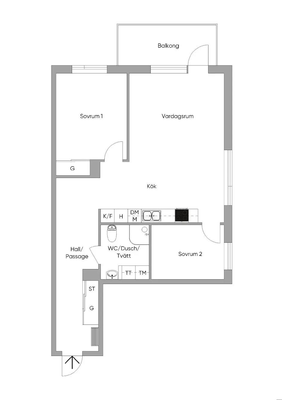 Floor plan for Norra Fjädermolnsgatan 29