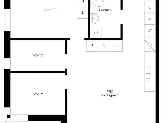 Floor plan for Ostindievägen 12
