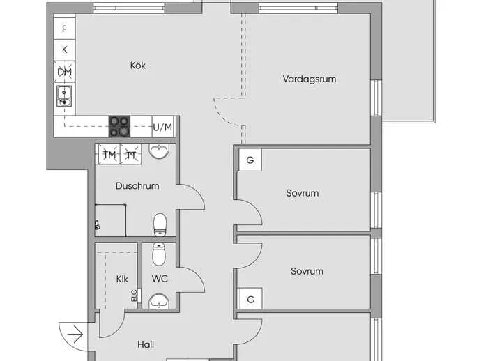 Floor plan for Solbrinken 11