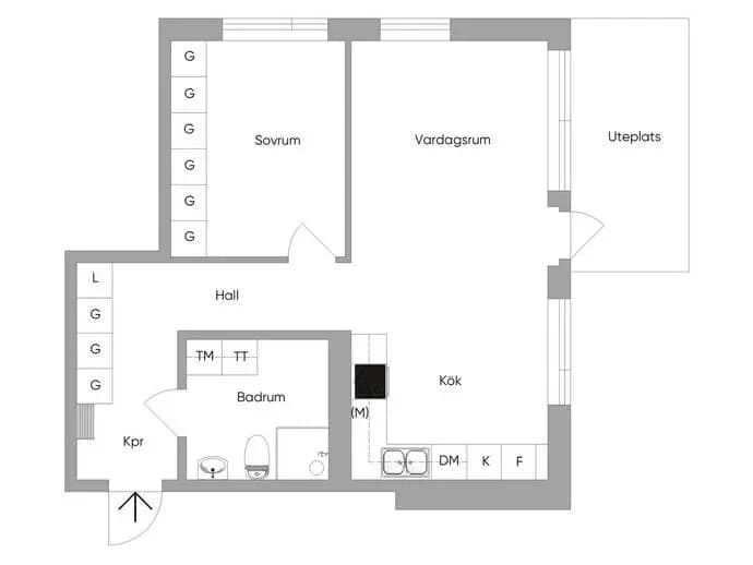 Floor plan for Bergviksgatan 4A