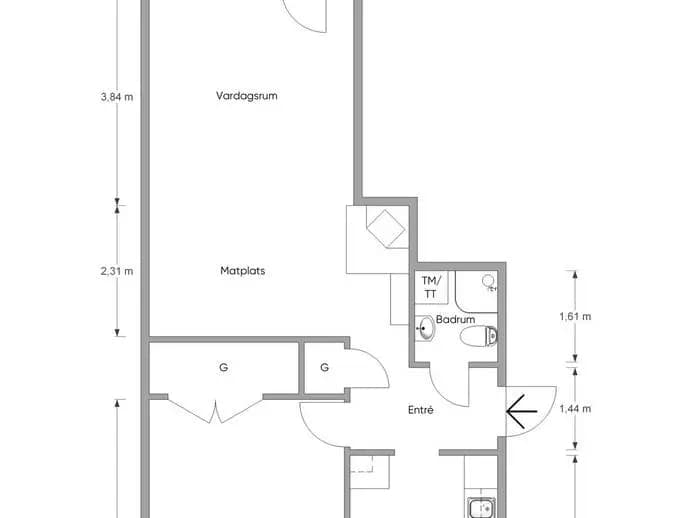 Planritning för Täppgatan 26