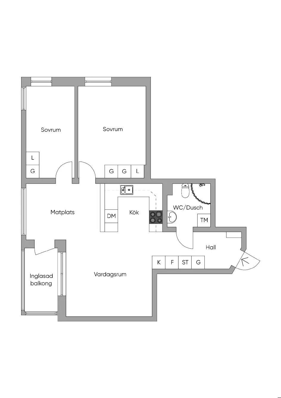 Floor plan for Folkparksgatan 7