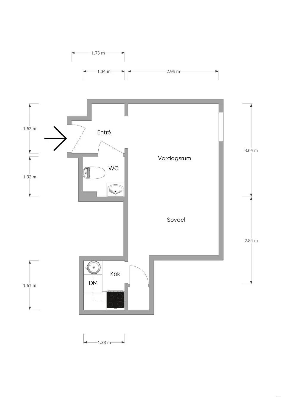 Planritning för Västra Kanalgatan 11