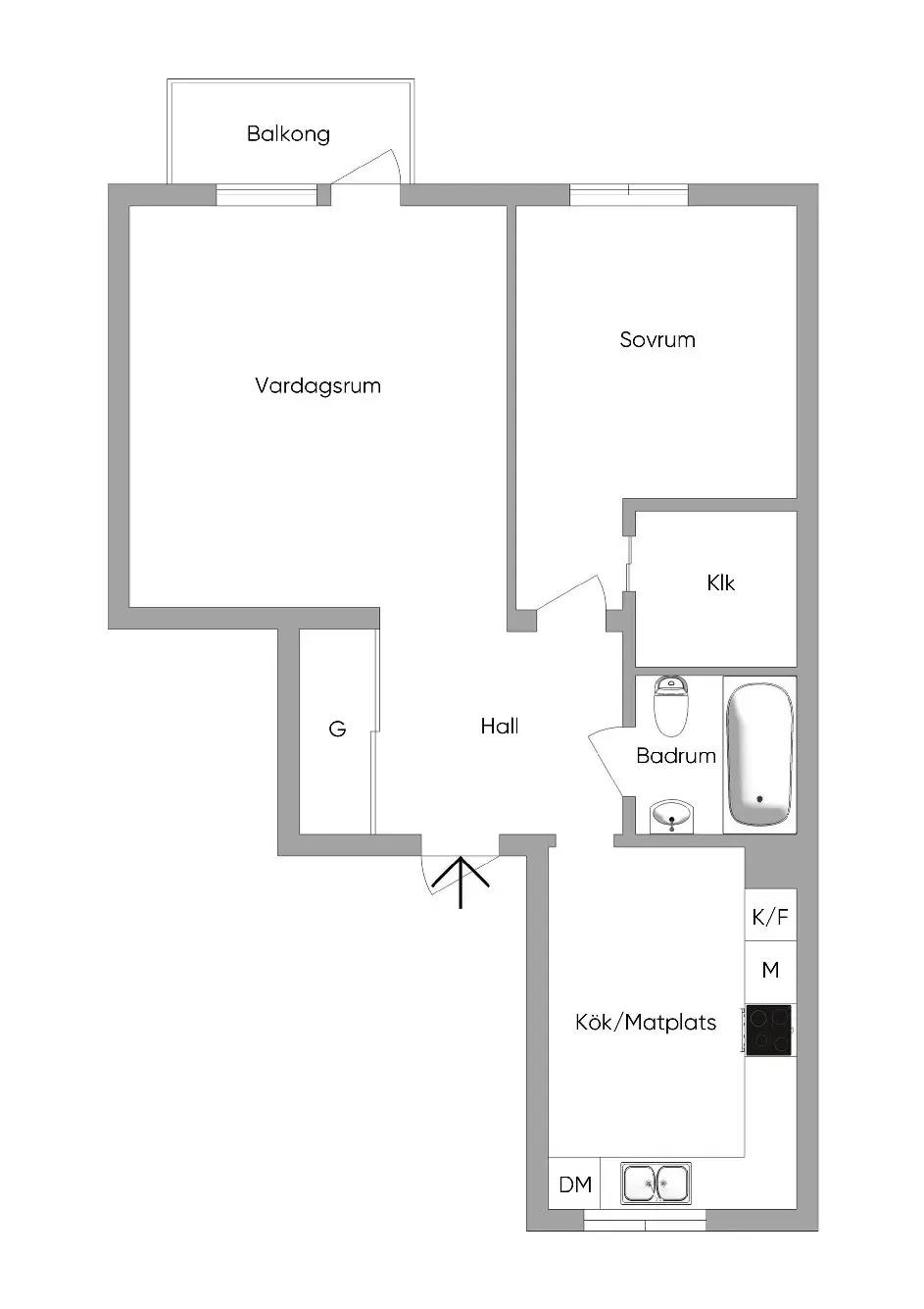 Floor plan for Batterigatan 7A