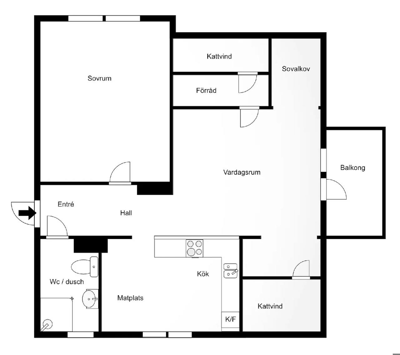 Planritning för Norra kapellgatan 16A