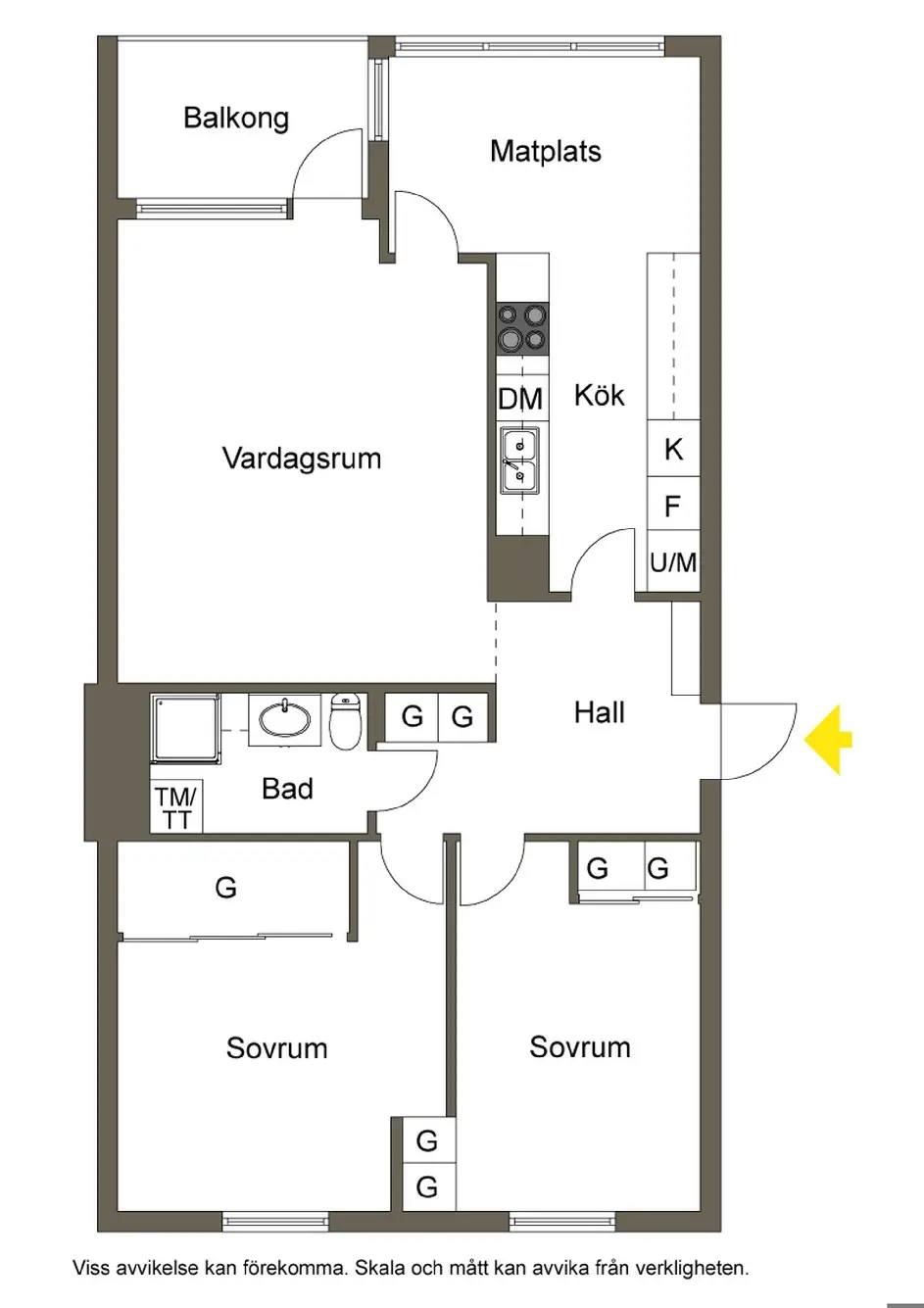 Floor plan for Övralidsgatan 23