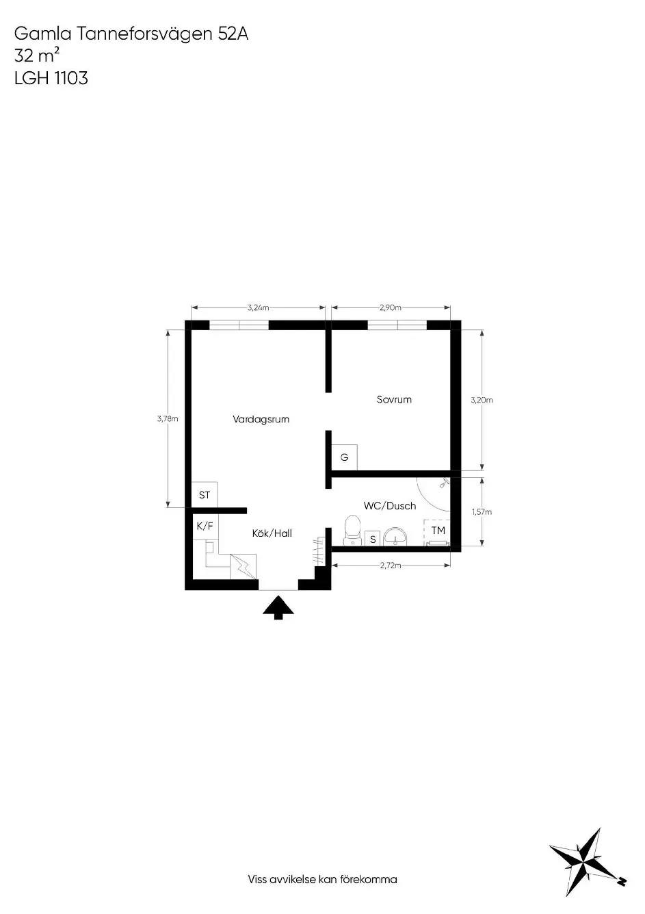 Planritning för Gamla Tanneforsvägen 52A