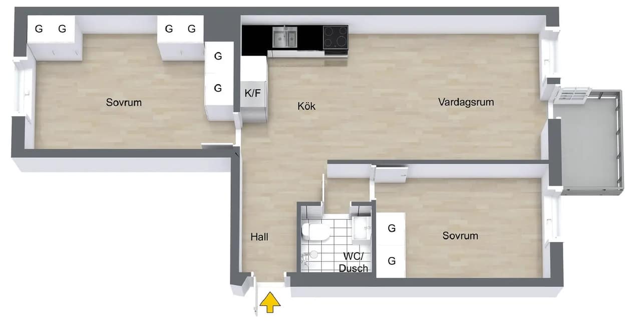 Floor plan for Eskilsgatan 4A