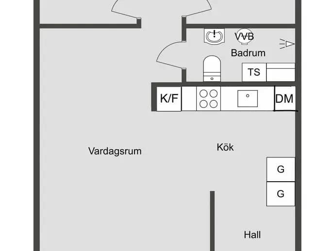 Floor plan for Fritidsvägen 8C