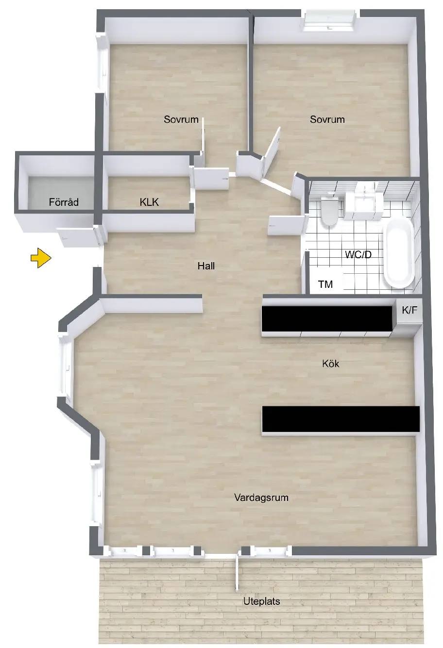 Planritning för Smålandsvägen 28