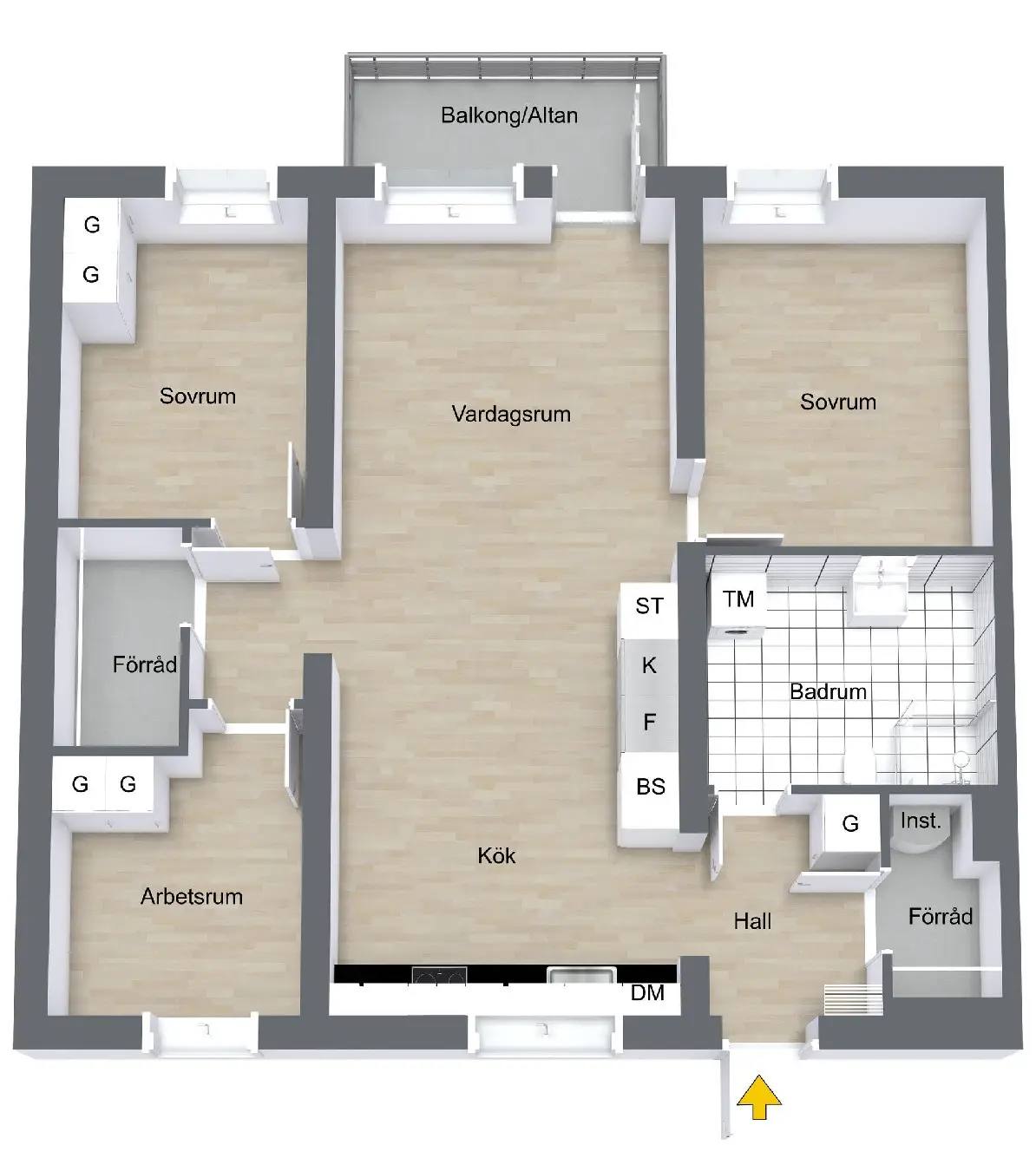 Planritning för Hjulaxelvägen 136