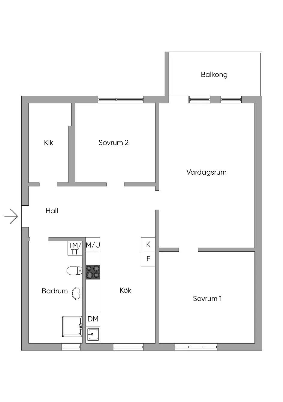 Floor plan for Helsingörsgatan 31