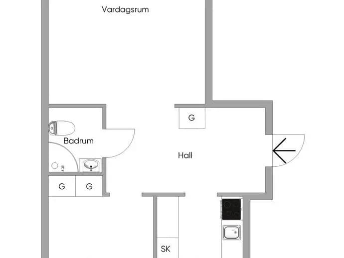 Planritning för Dalgatan 21B