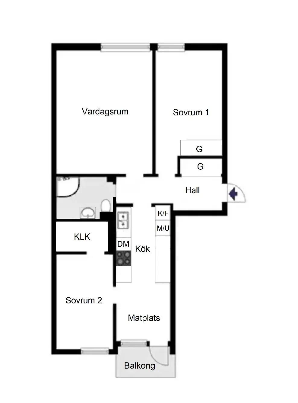 Floor plan for Månadsvägen 31