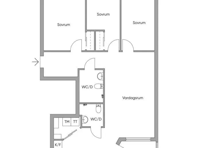 Planritning för Vallagränd 12
