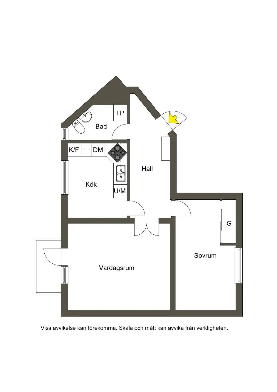 Planritning för Domarvägen 3