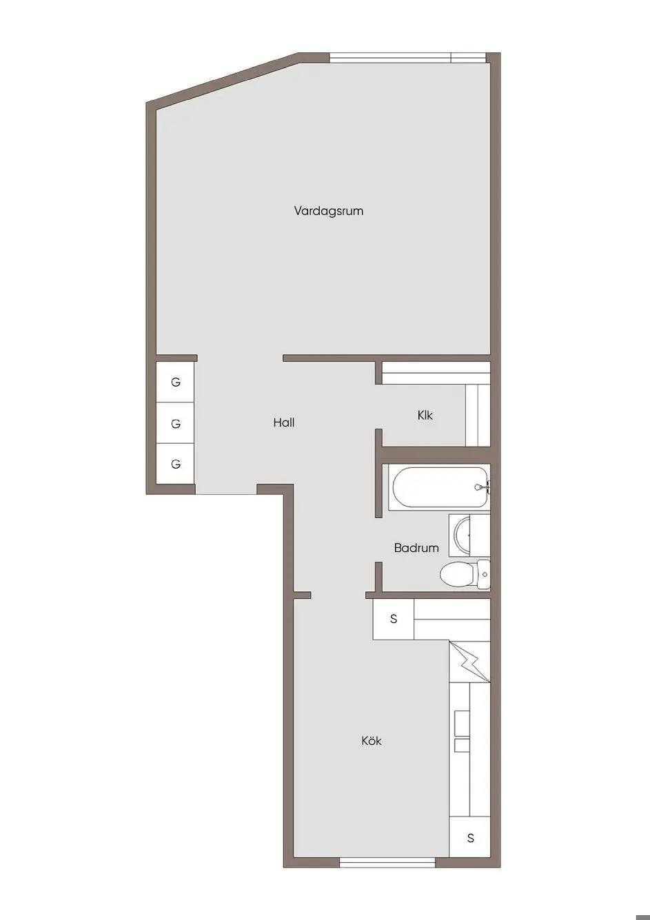 Planritning för Eriksgatan 8C