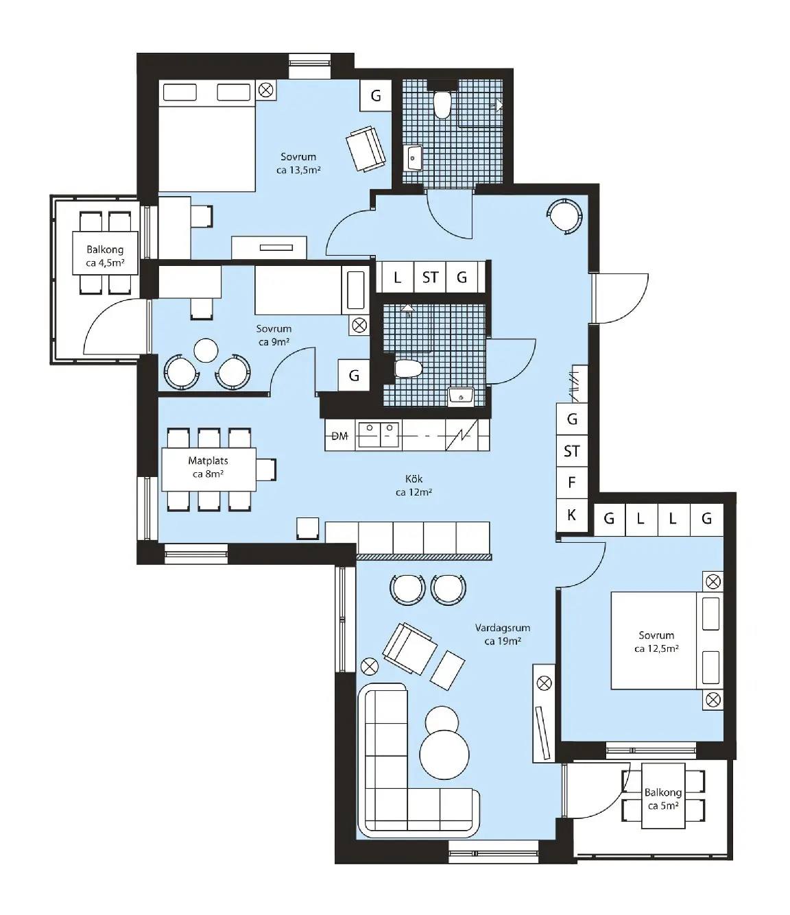Floor plan for Mejramgatan 15