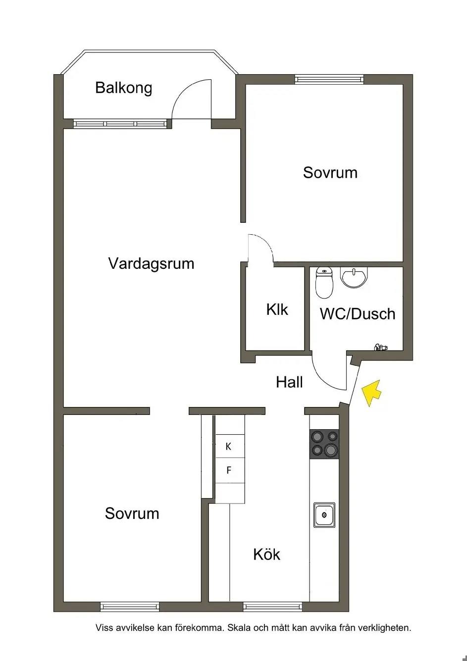 Planritning för Fågelvägen 5E