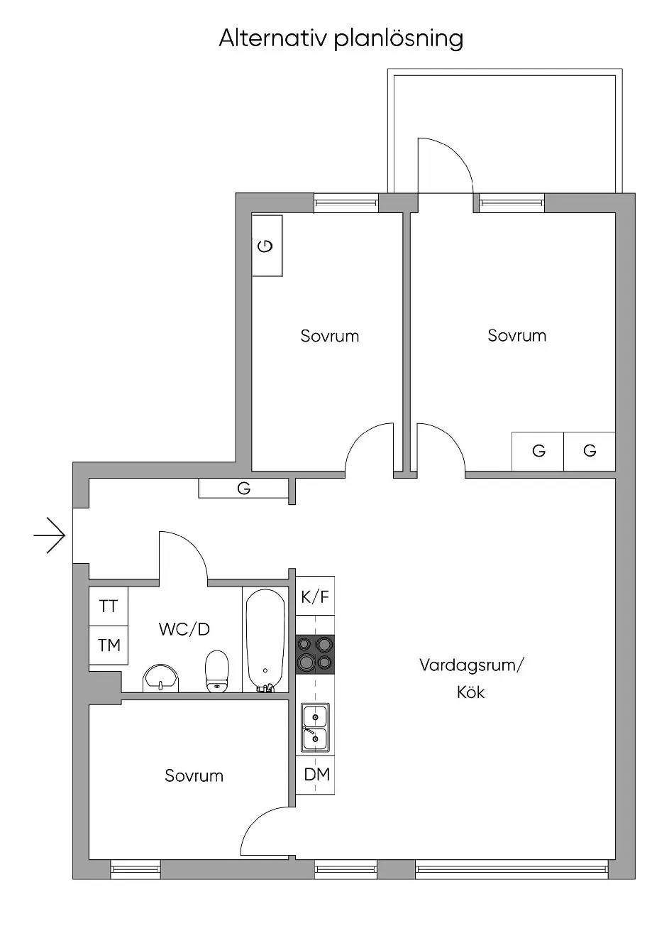Floor plan for Hägerstensvägen 229
