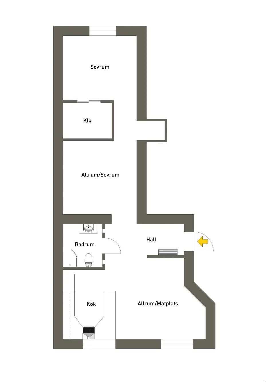 Floor plan for Övre Olskroksgatan 20