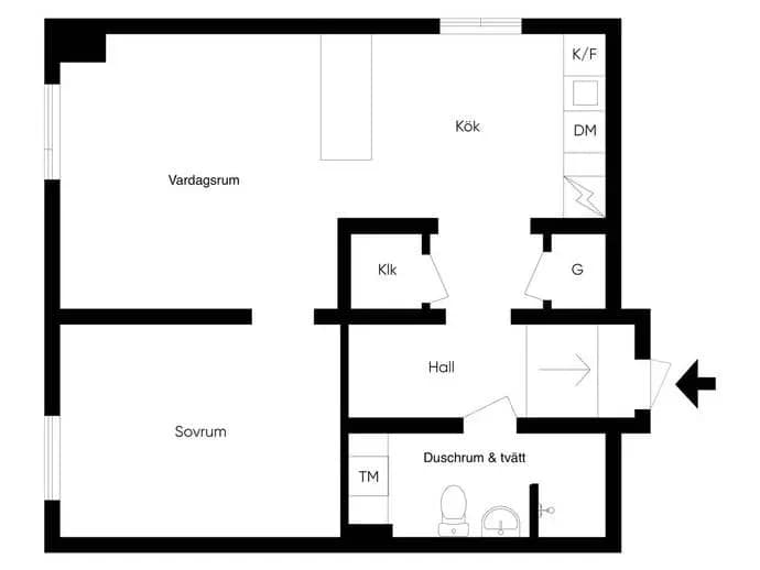 Floor plan for Apelgatan 24A