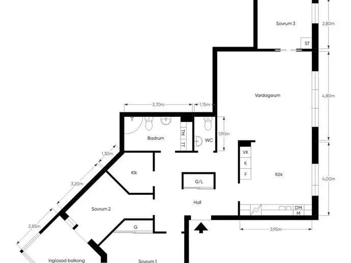 Floor plan for Plutonsgatan 11