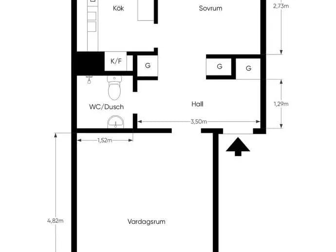 Floor plan for Banérgatan 16A