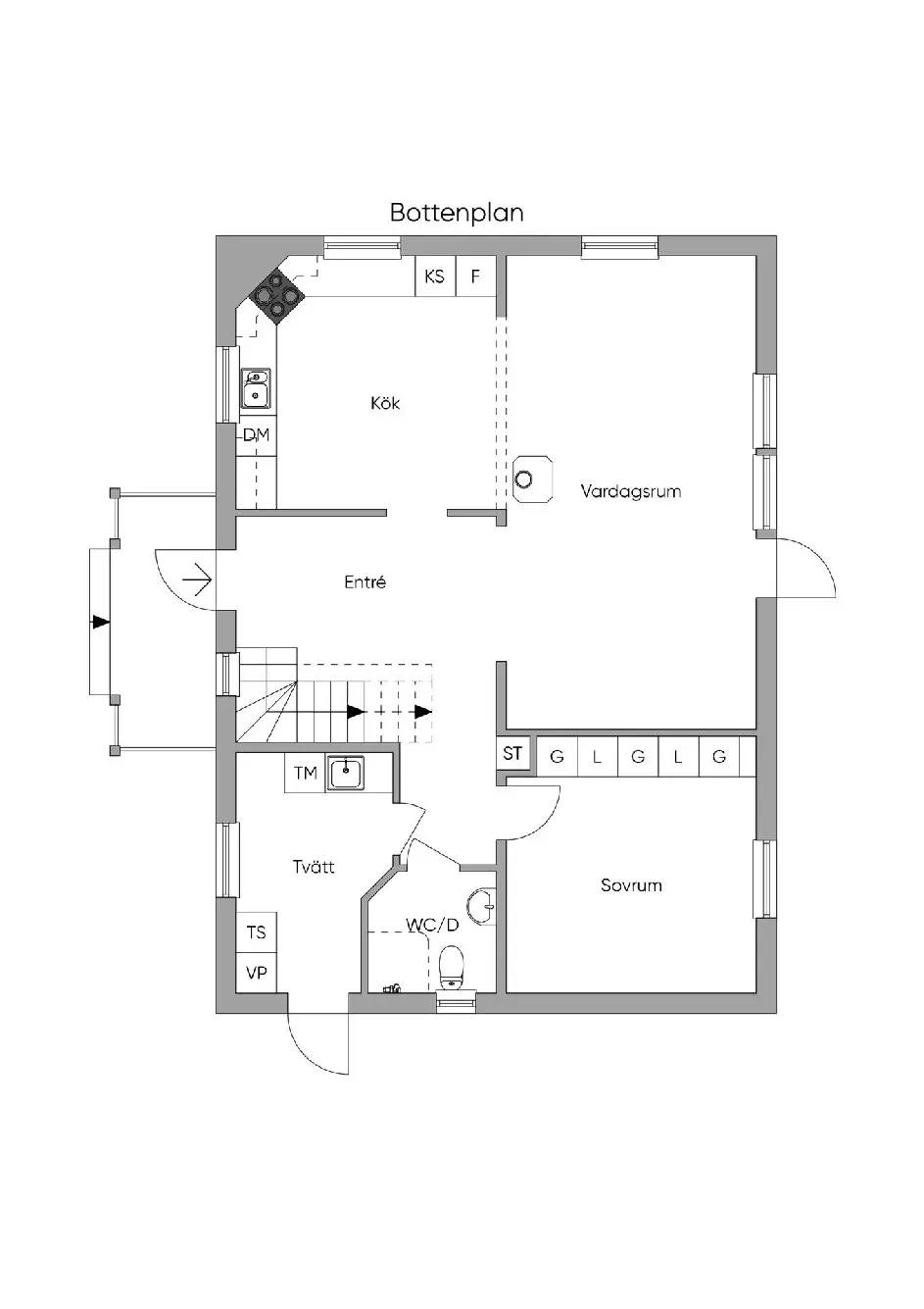 Planritning för Hornvägen 33
