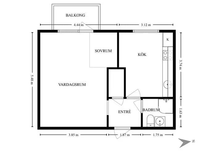 Planritning för Engelbrektsgatan 105B