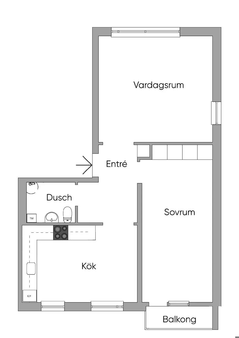 Planritning för Hyllegatan 3C