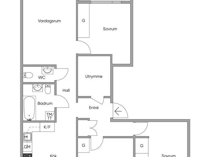 Floor plan for Vänortsstråket 69B