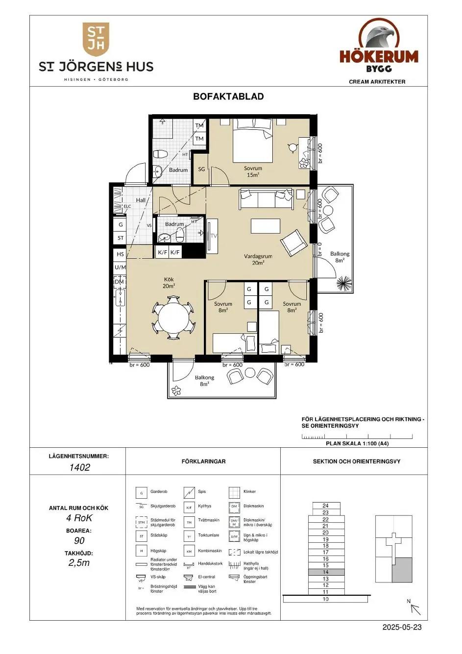 Floor plan for Sankt Jörgens väg 41