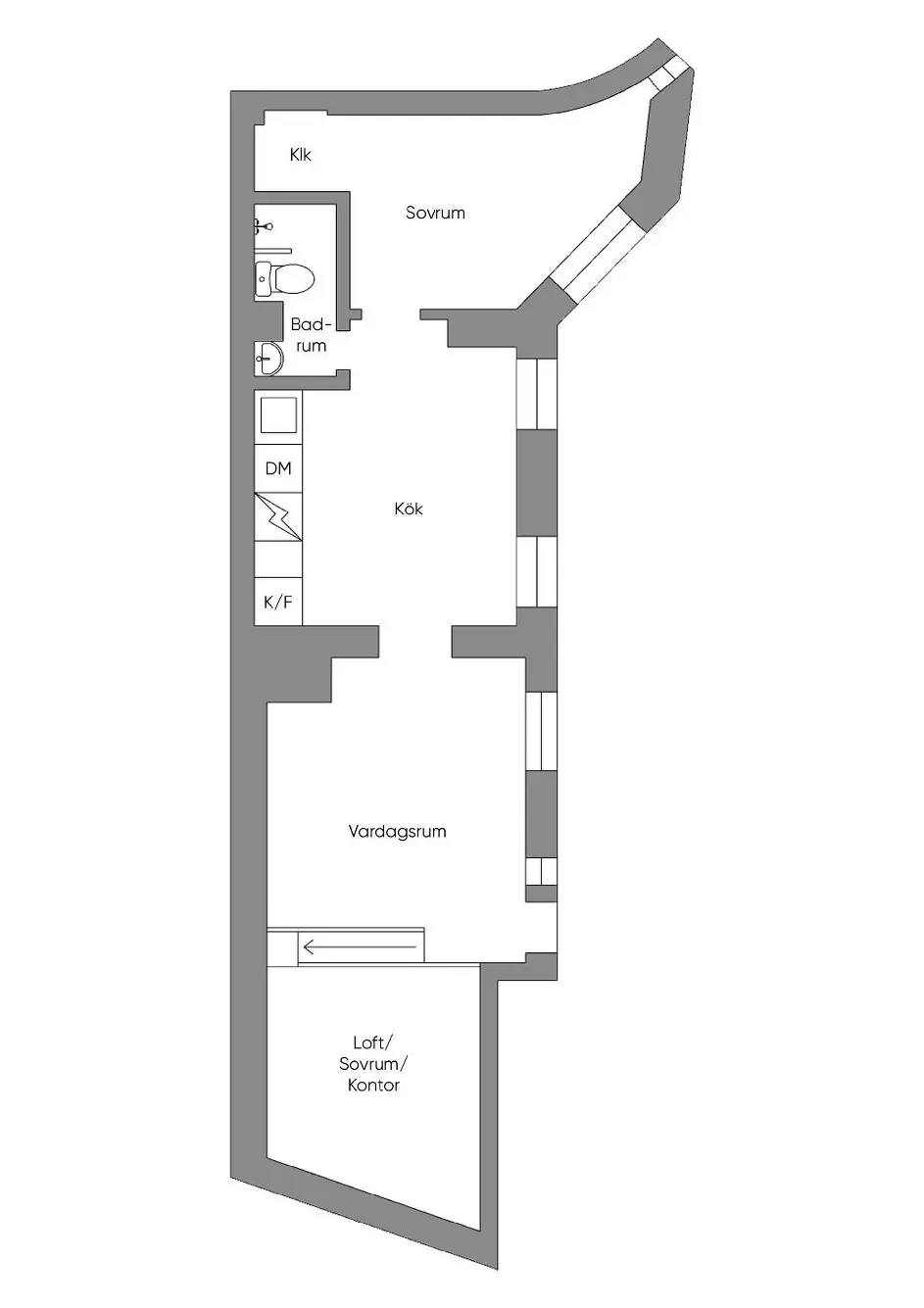 Floor plan for Odengatan 62B, Gårdshus