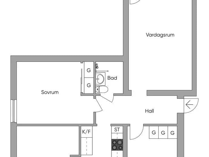 Planritning för Vintergatan 22B