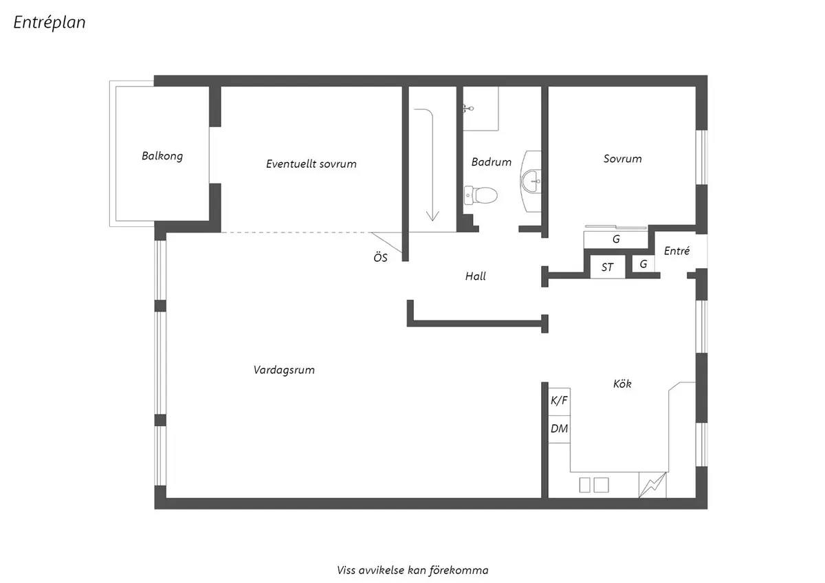 Floor plan for Tomasgatan 8