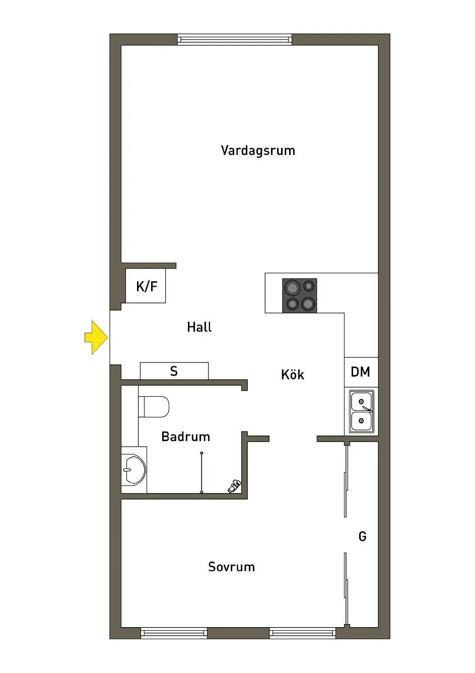 Floor plan for Erik Segersälls väg 15