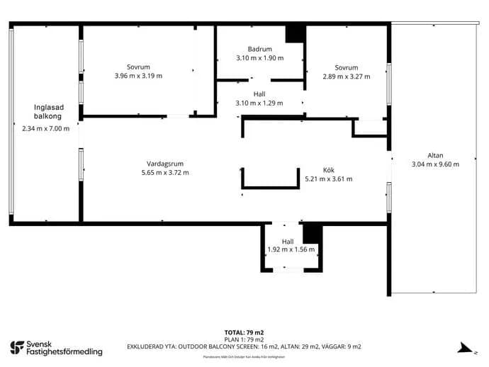Floor plan for Anna Koskulls gata 3S
