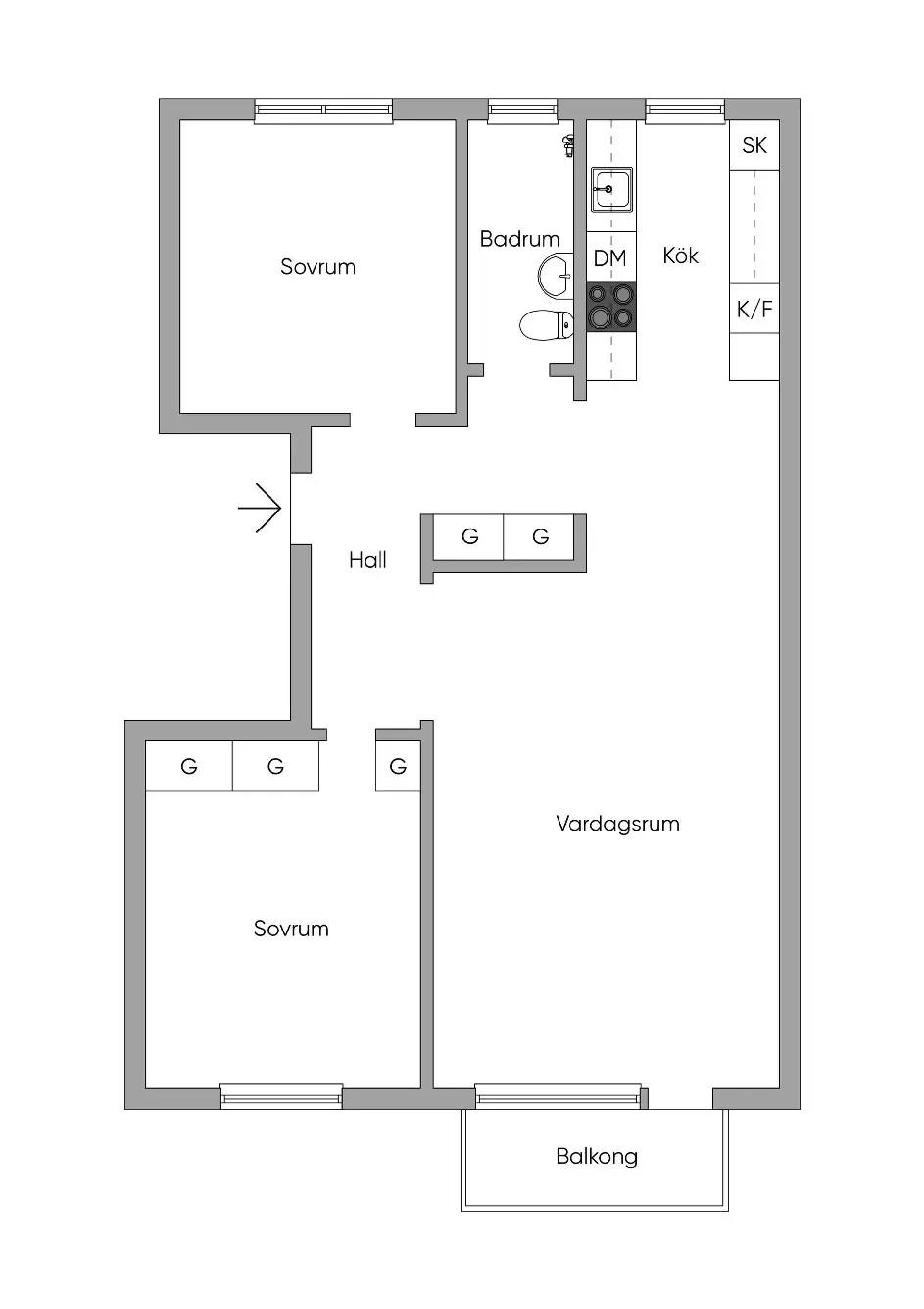 Floor plan for Lerbäcksgränd 6