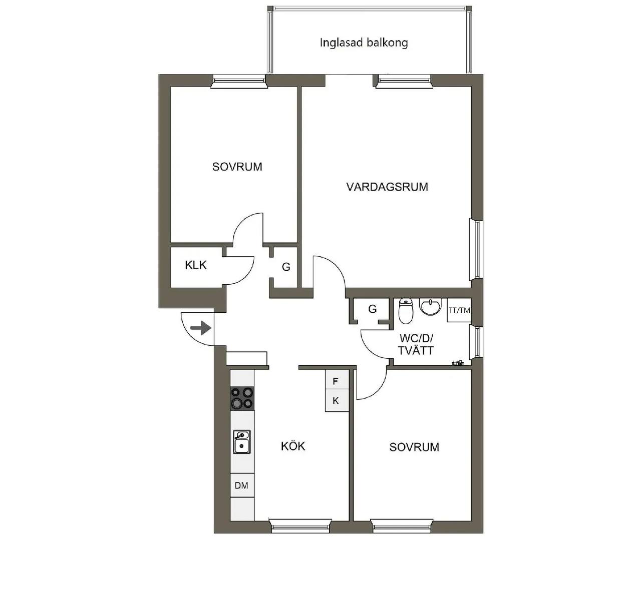 Floor plan for Berzeliusgatan 12