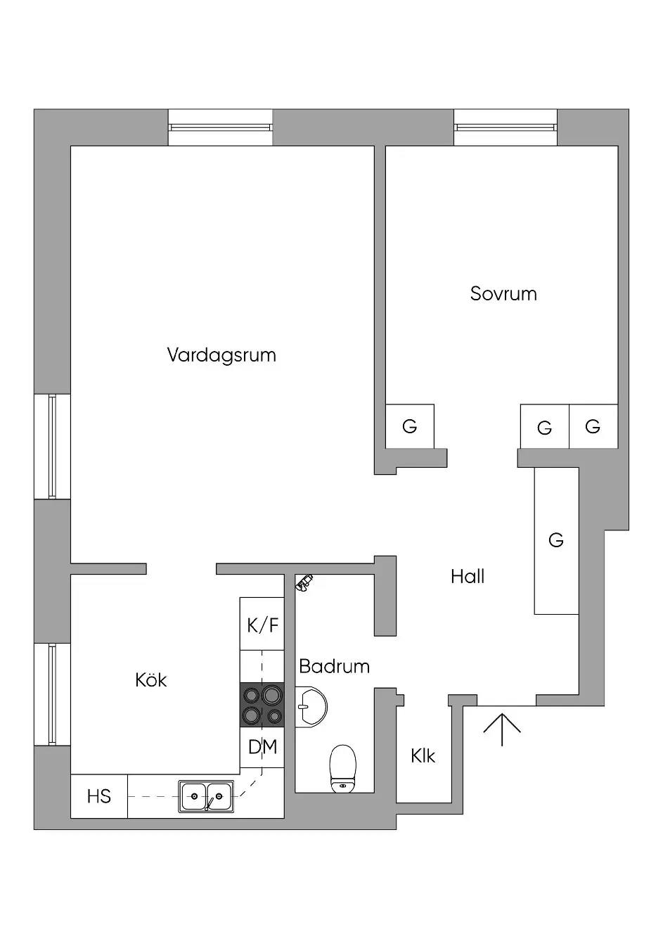 Floor plan for Erik Segersälls väg 11, vån 3 av 3