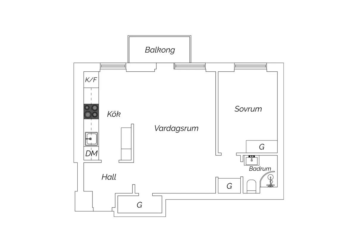 Floor plan for Södra Esplanaden 16A