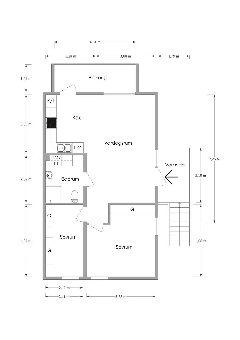 Planritning för Smultronplan 4B