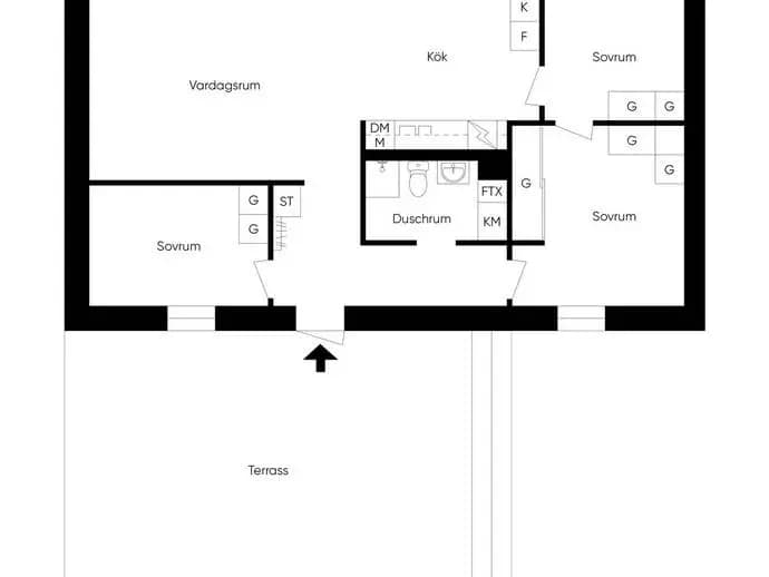Floor plan for Gustaf Janzéns gata 27D