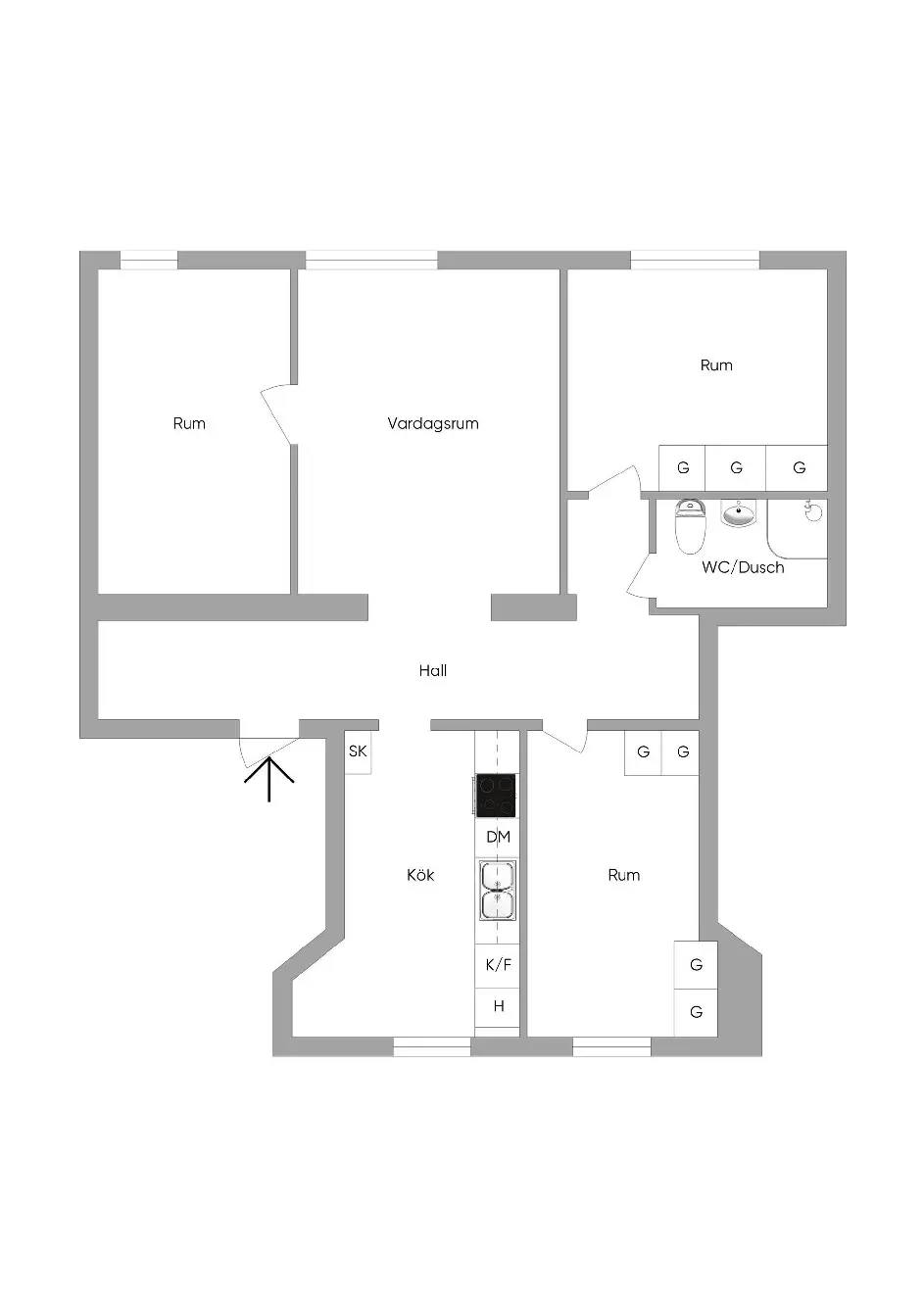 Floor plan for Gamlestadstorget 39